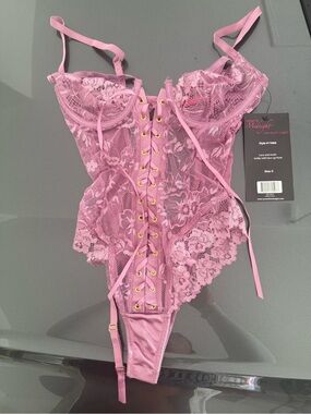Mauve lace teddy lingerie